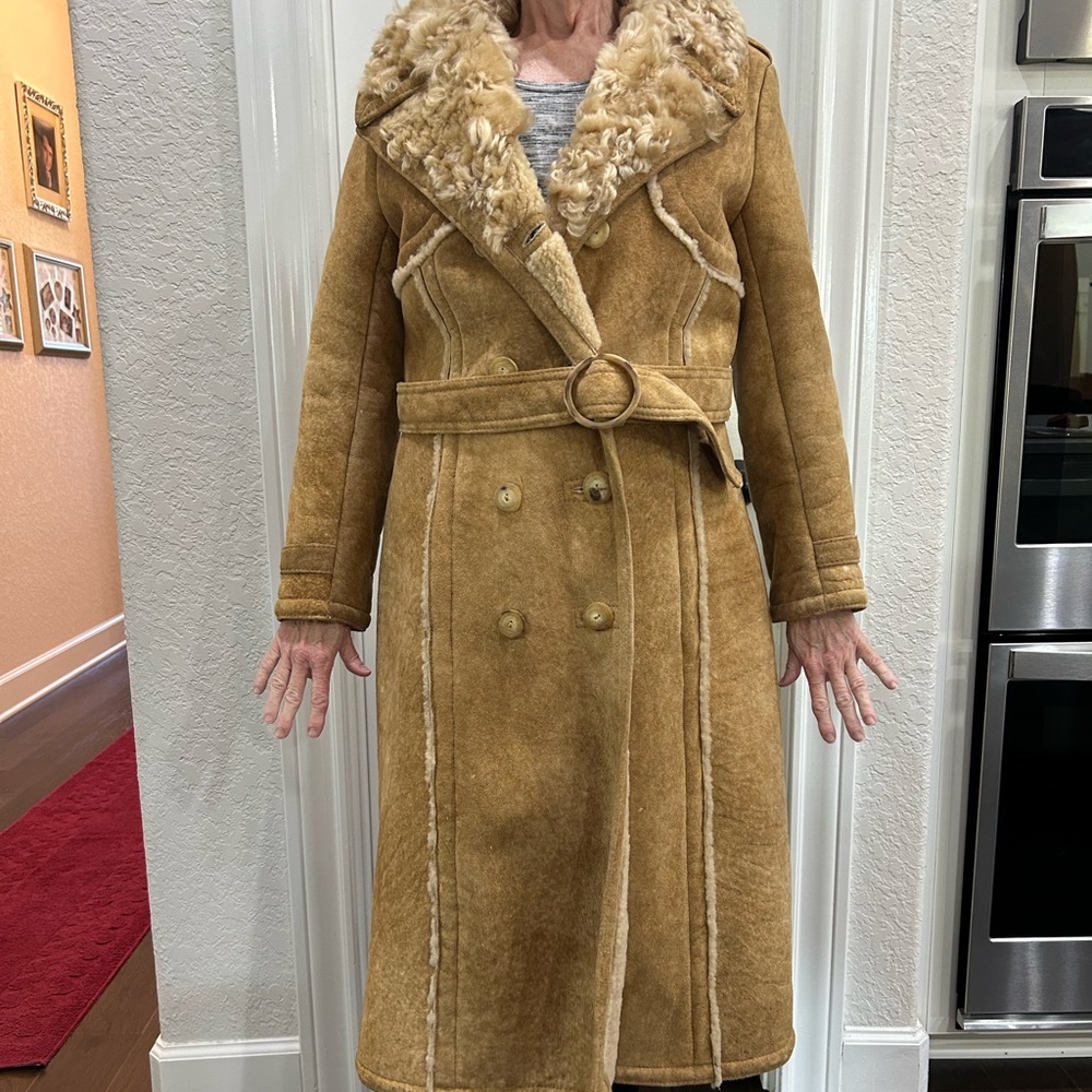 Sheepskin shearling winter Trench coat